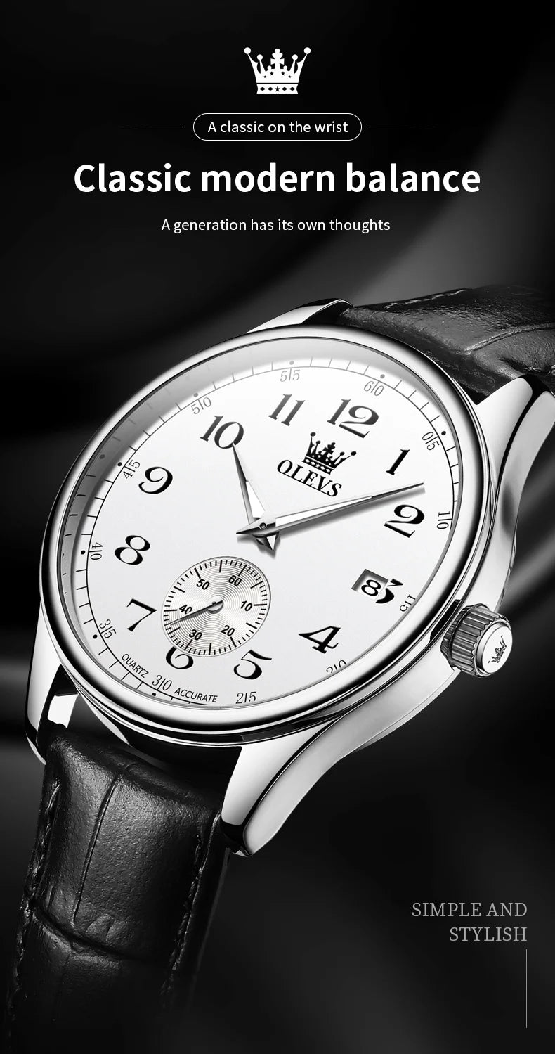 Olevs Leather Strap WaterproofQuartz Watch for Men - Premium Watches from Zeppelin - Just $40! Shop now at Dressmycell.com Olevs Leather Strap WaterproofQuartz Watch for Men - Premium Watches from Zeppelin - Just $40! Shop now at Dressmycell.com